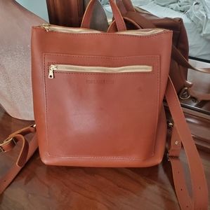 Portland Leather Tote Backpack Honey